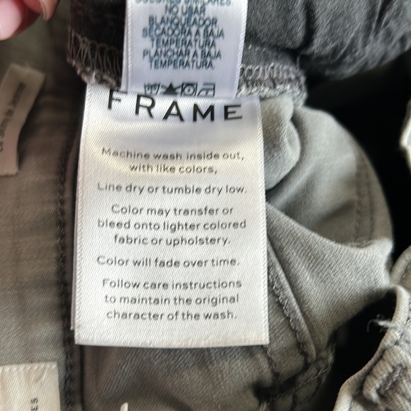 FRAME Le Skinny Jeans Maralago Wash Raw Frayed Released Hem Gray Sz 26 - Picture 10 of 10
